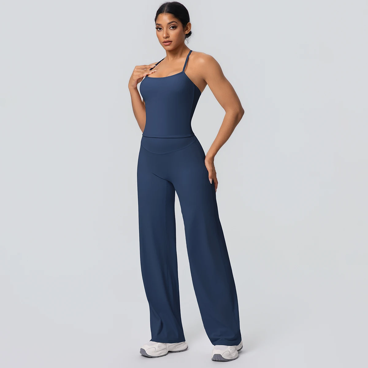 2-Piece Solid Yoga Sports Set — Image 19