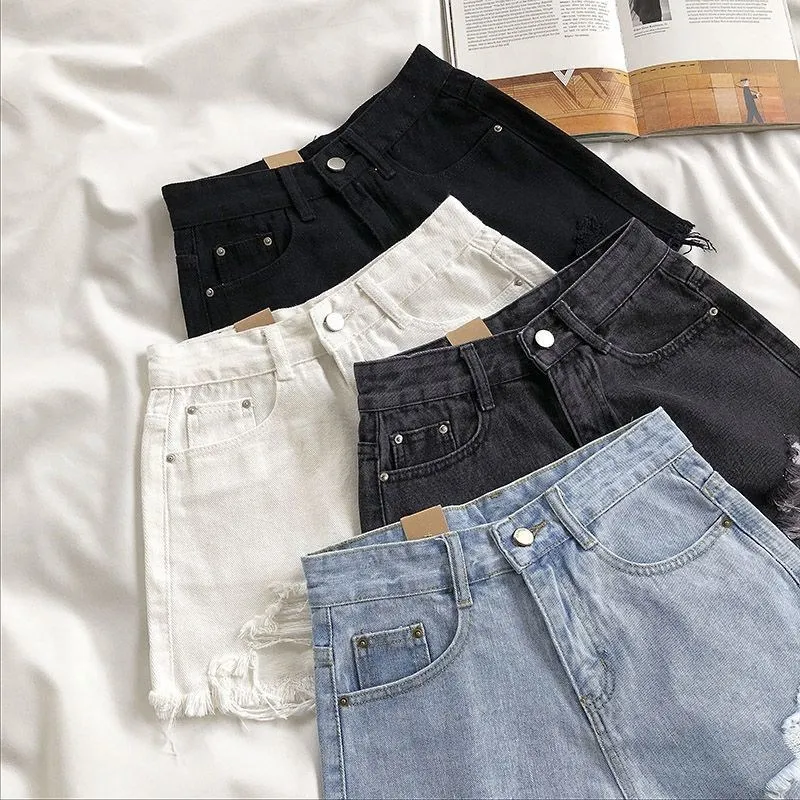 Denim High-Waisted Shorts — Image 9