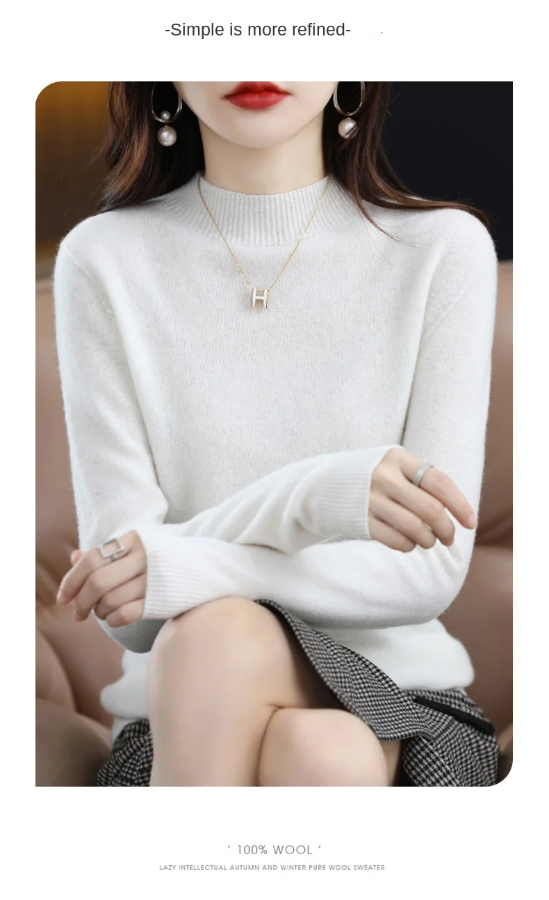 Mock Neck Winter Pullover — Image 27