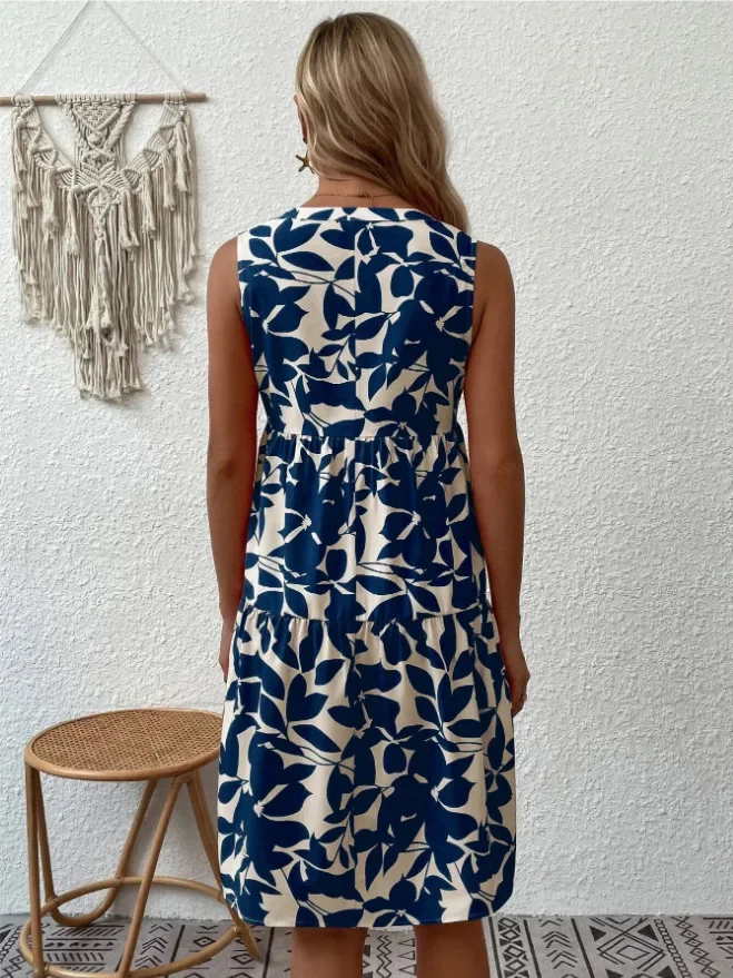 Boho Sleeveless V-Neck Summer Mini Dress — Image 11