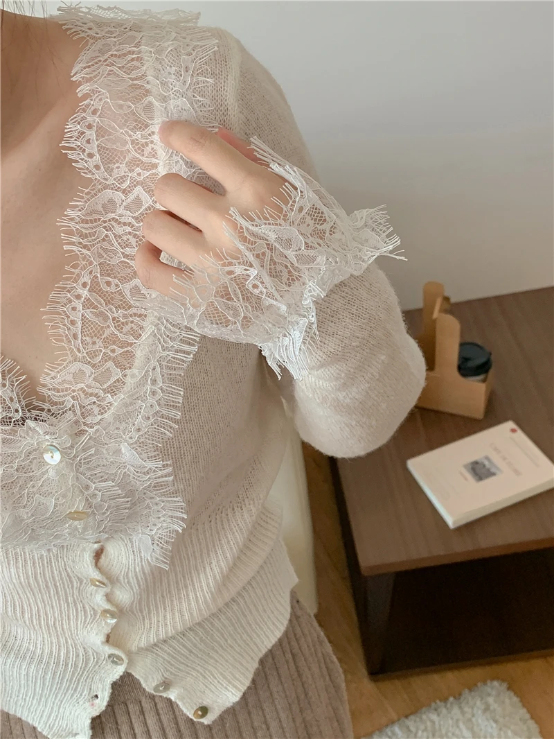 Vintage Lace Knitted Cardigan — Image 8