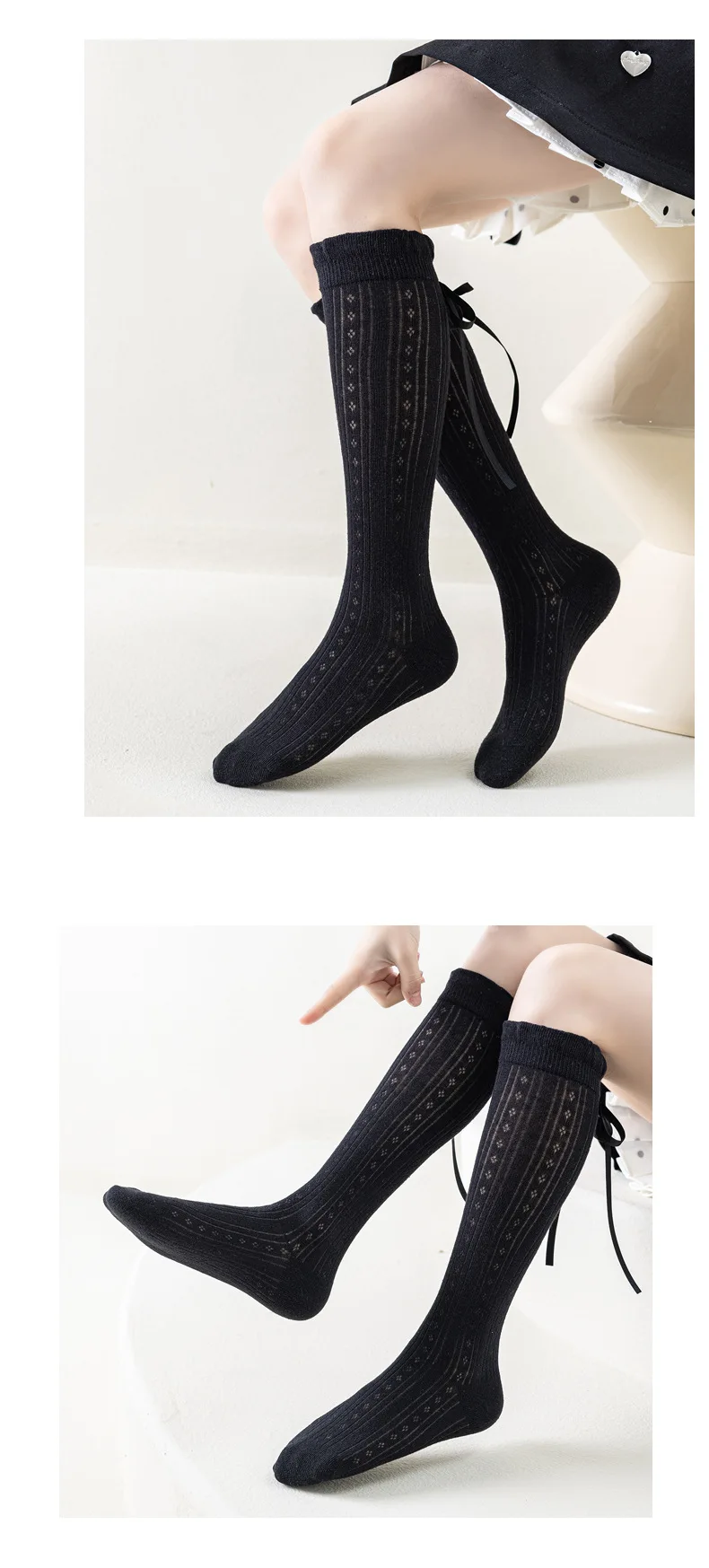 Girls' Mesh Summer Long Socks — Image 9