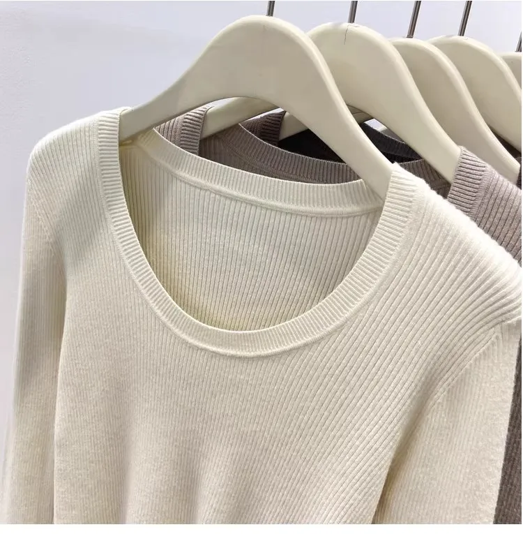 Solid Knitted Pullover — Image 12