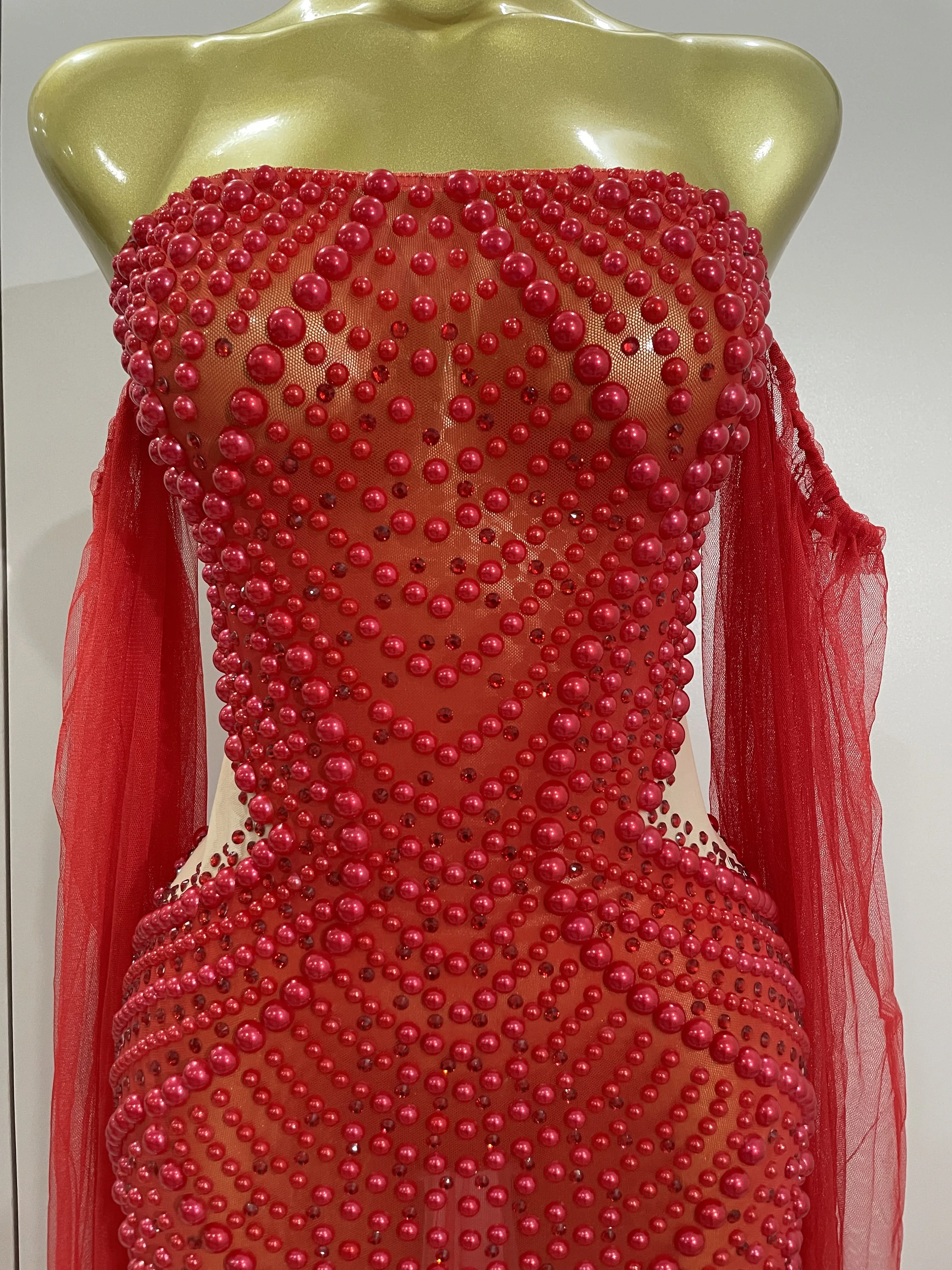 Elegant Rhinestone Mesh Evening Dress — Image 21