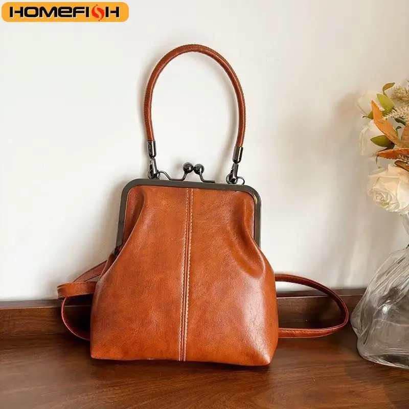 Vintage Faux Leather Crossbody Bag