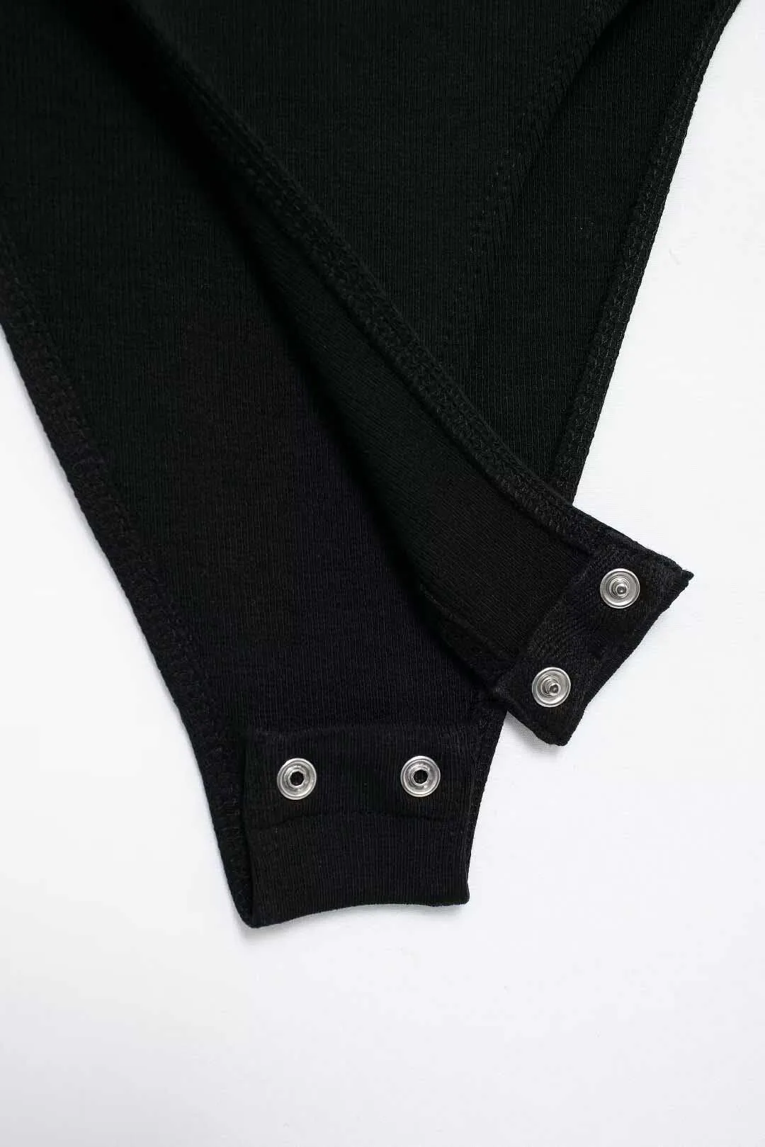 Slim-Fit Ribbed Bodysuit with Buttons — Image 24