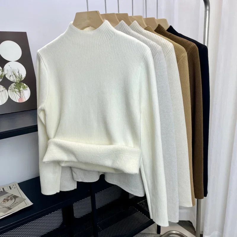 Elegant Velvet Turtleneck Winter Sweater — Image 21