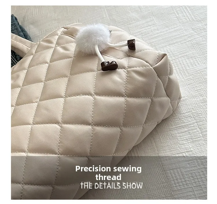 Padded Diamond Pattern Tote Bag — Image 6