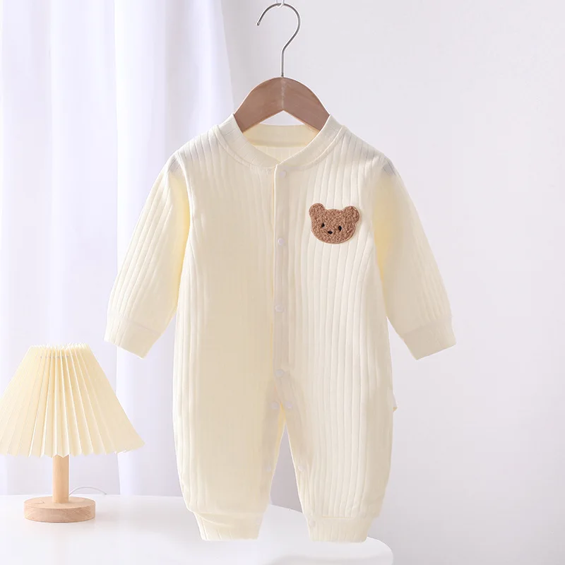 Baby Solid Cotton Spring Jumpsuit — Image 5