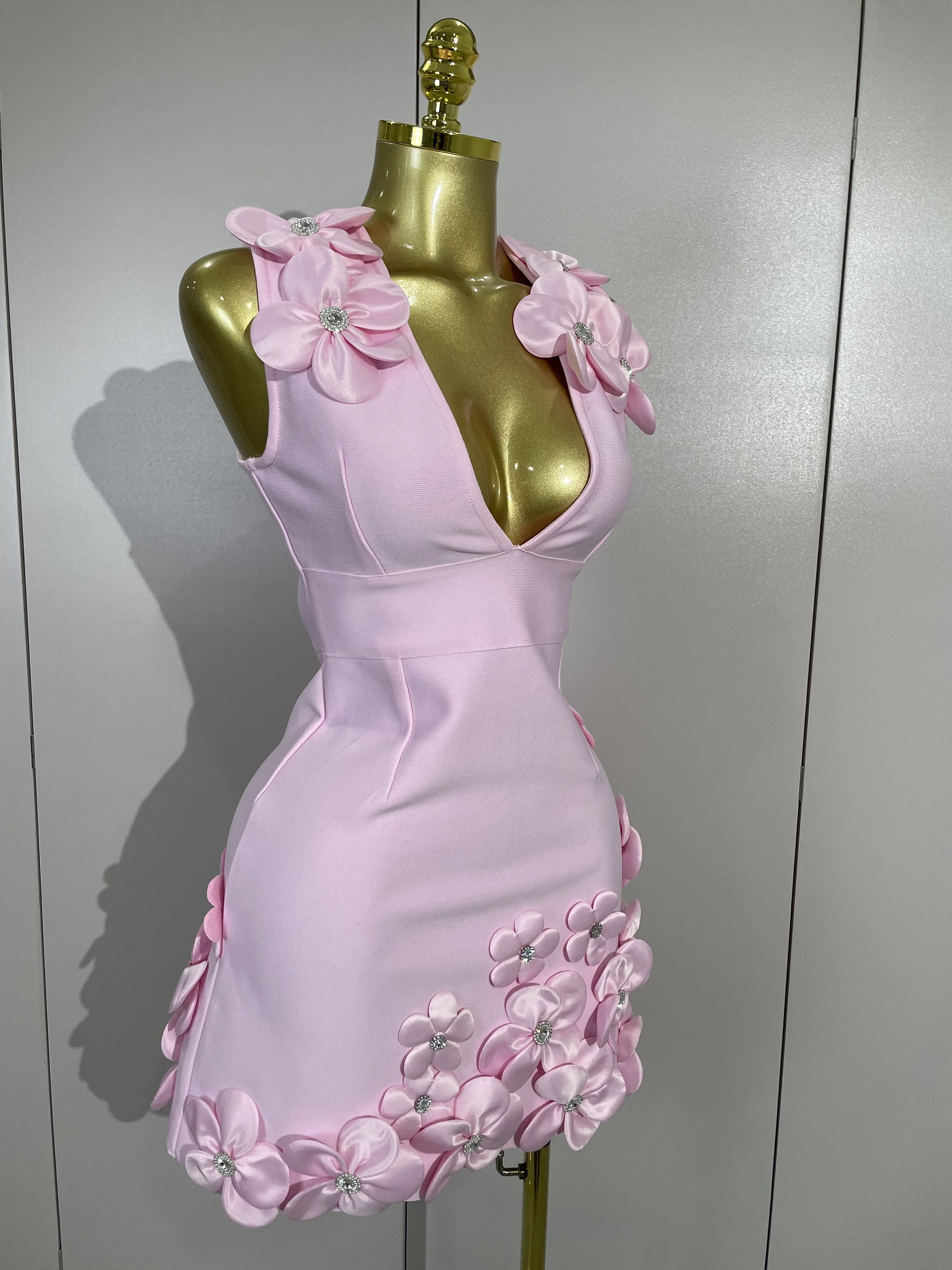 Crystal Sleeveless V-Neck Evening Gown — Image 15