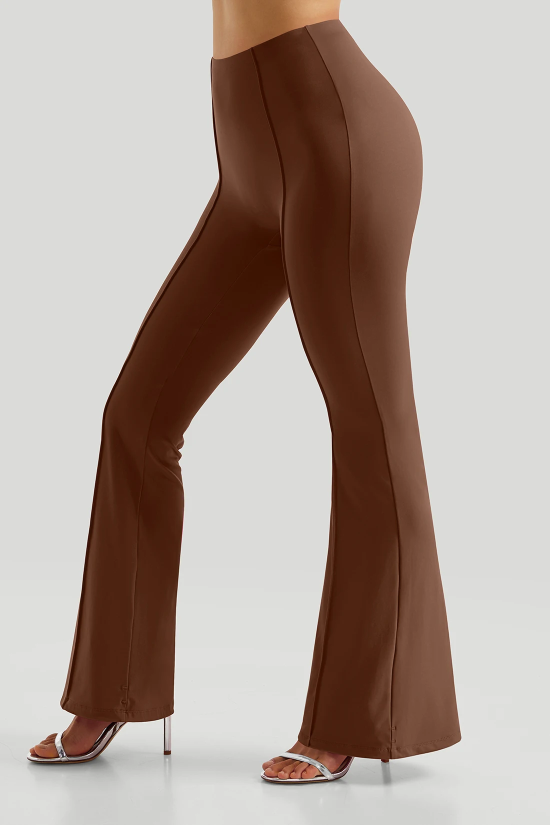 Flared Yoga Pants with Elastic Waist — Image 14