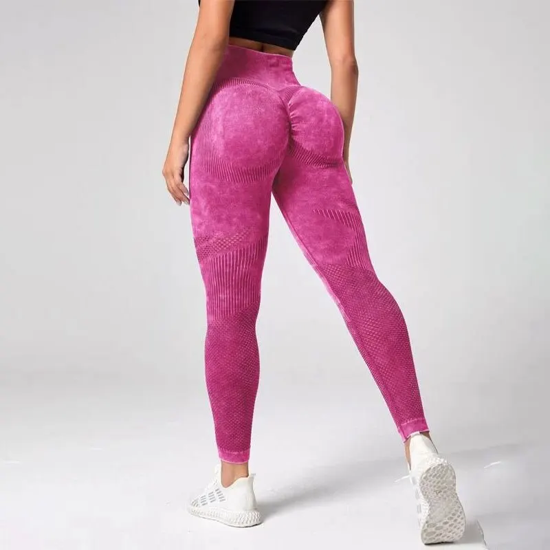 Tie-Dye Tummy Control Yoga Sports Leggings — Image 3