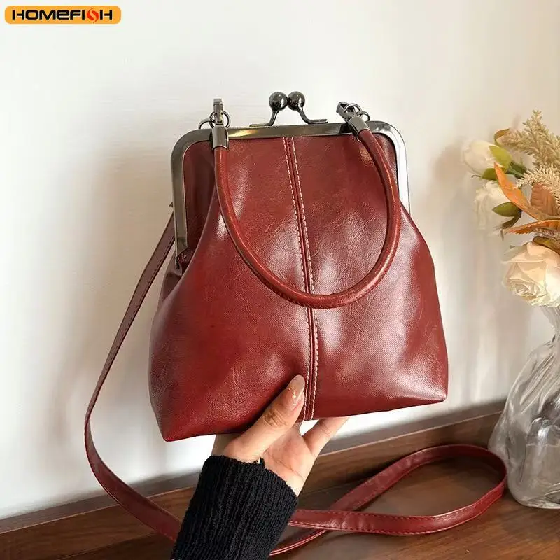 Vintage Faux Leather Crossbody Bag — Image 2