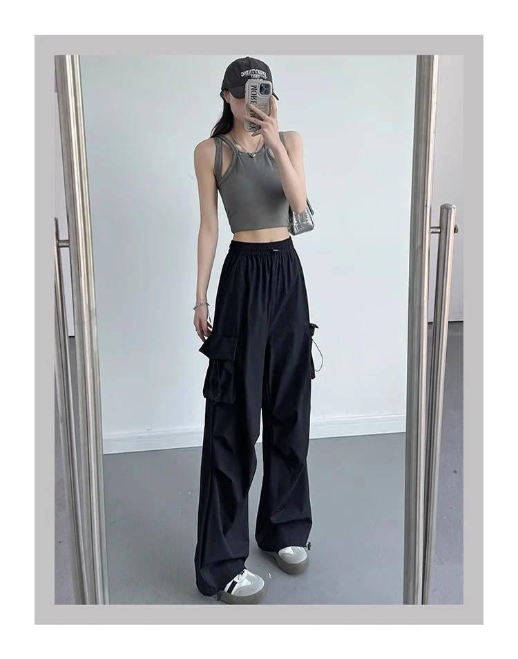 Summer Wide-Leg Cargo Pants with Pockets — Image 6