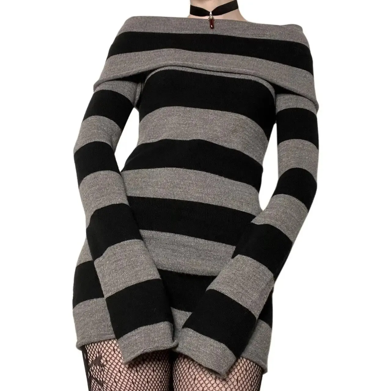 Bodycon Striped Mini Dress — Image 7
