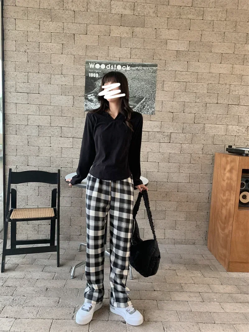 بنطال بنقشة كاروه سميك دافئ — صورة 28
