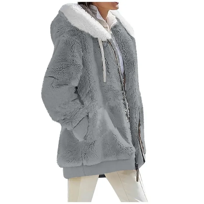 Casual Hooded Winter Coat with Zipper — Image 16
