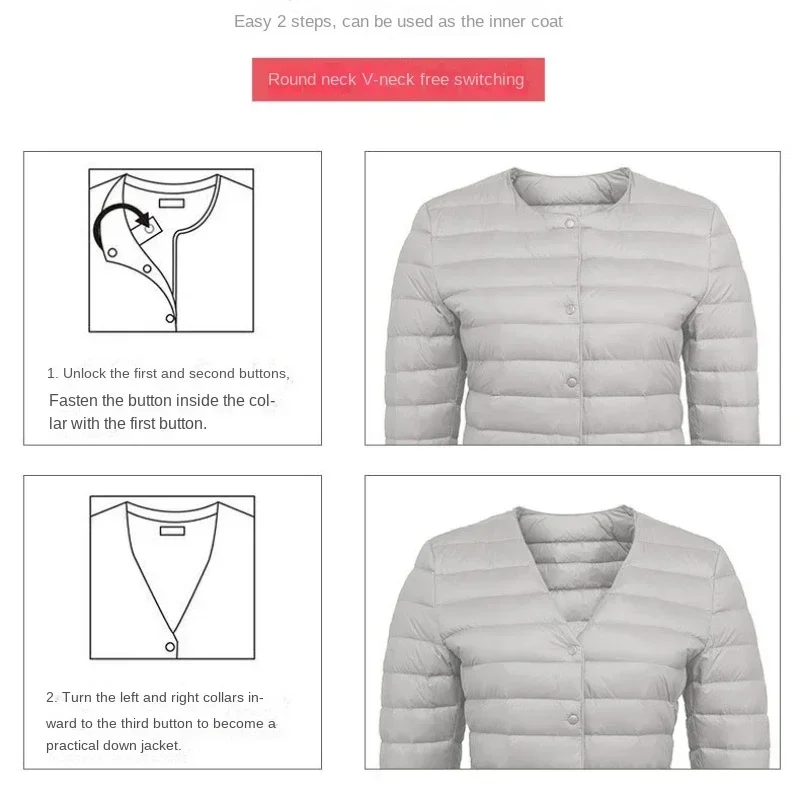 V-Neck Down Jacket — Image 8
