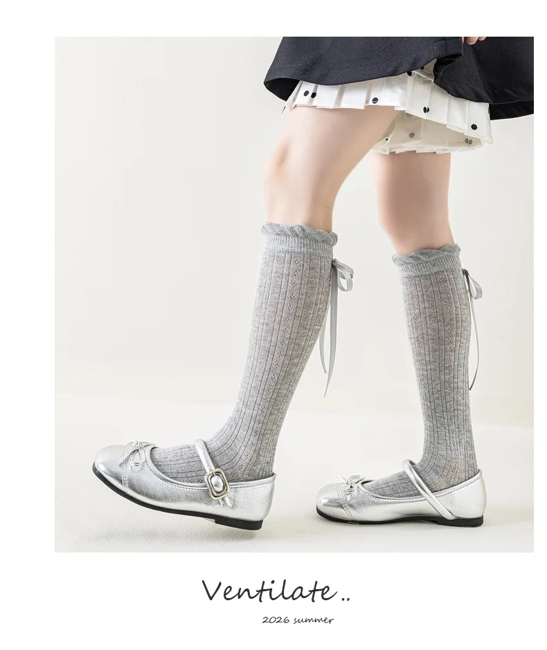 Girls' Mesh Summer Long Socks — Image 7