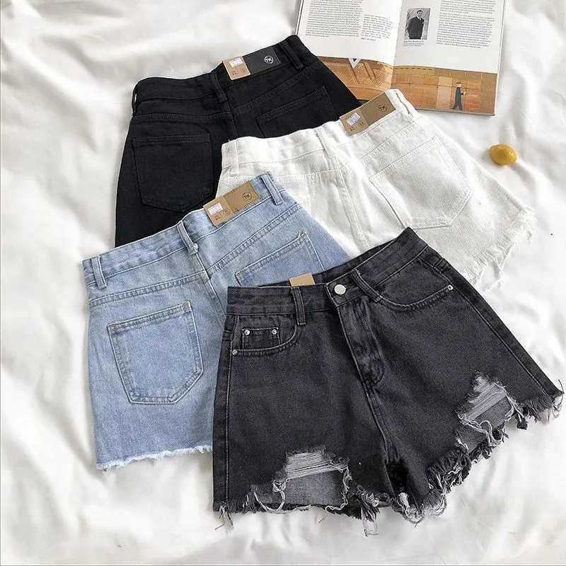 Denim High-Waisted Shorts — Image 10