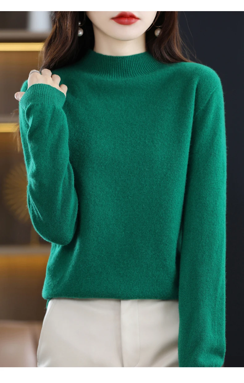 Mock Neck Winter Pullover — Image 20