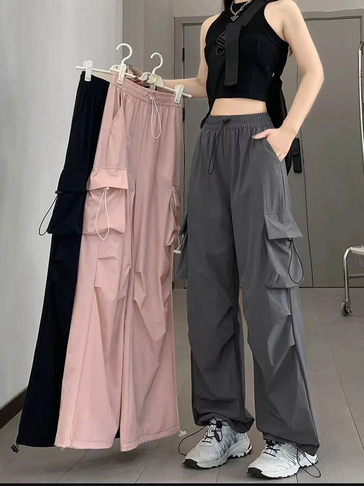 Summer Wide-Leg Cargo Pants with Pockets — Image 5