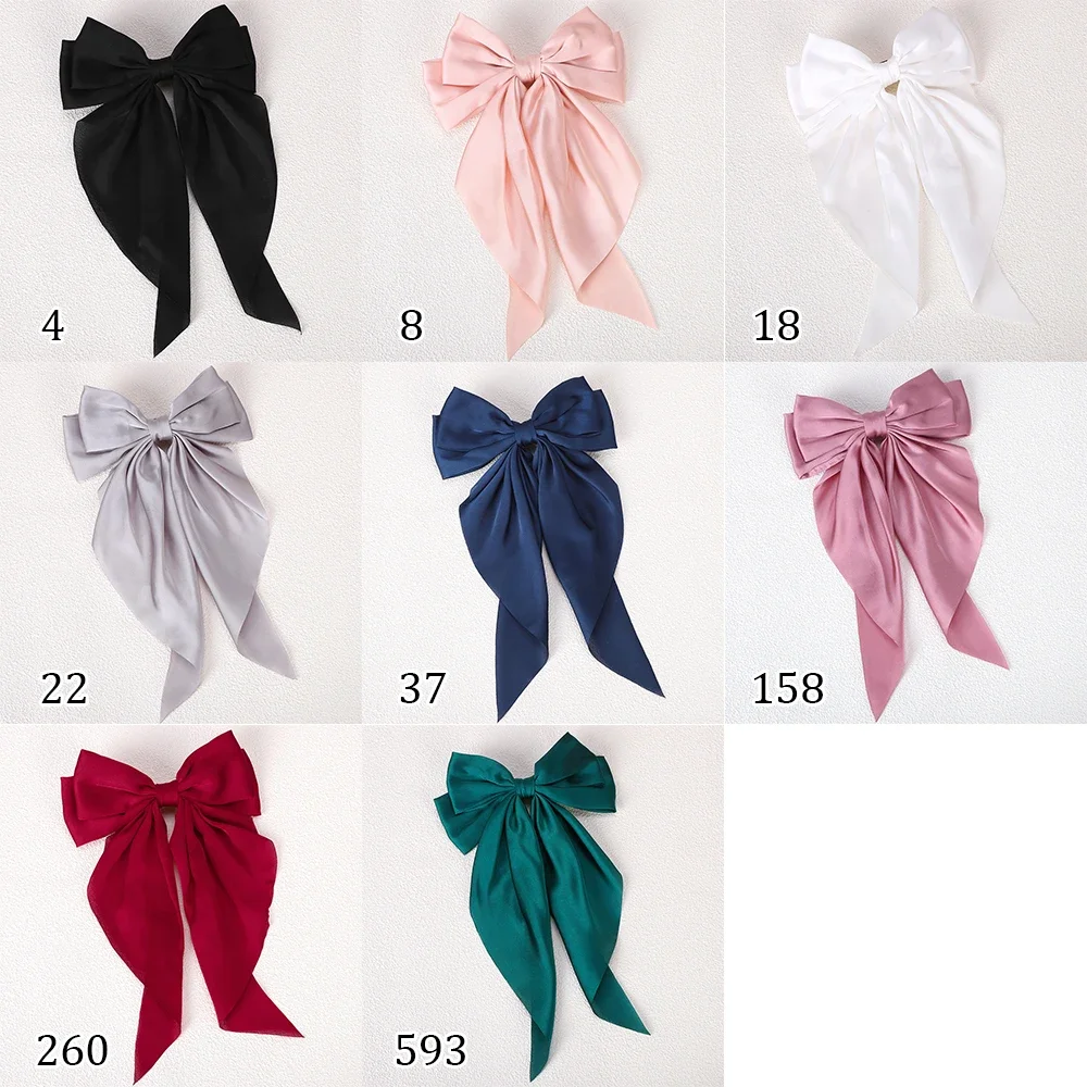 Girls' Elegant Solid Hair Clip with Bow — Image 7