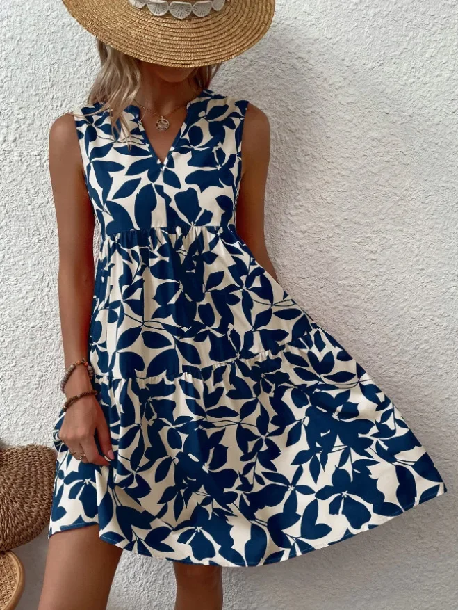 Boho Sleeveless V-Neck Summer Mini Dress — Image 9