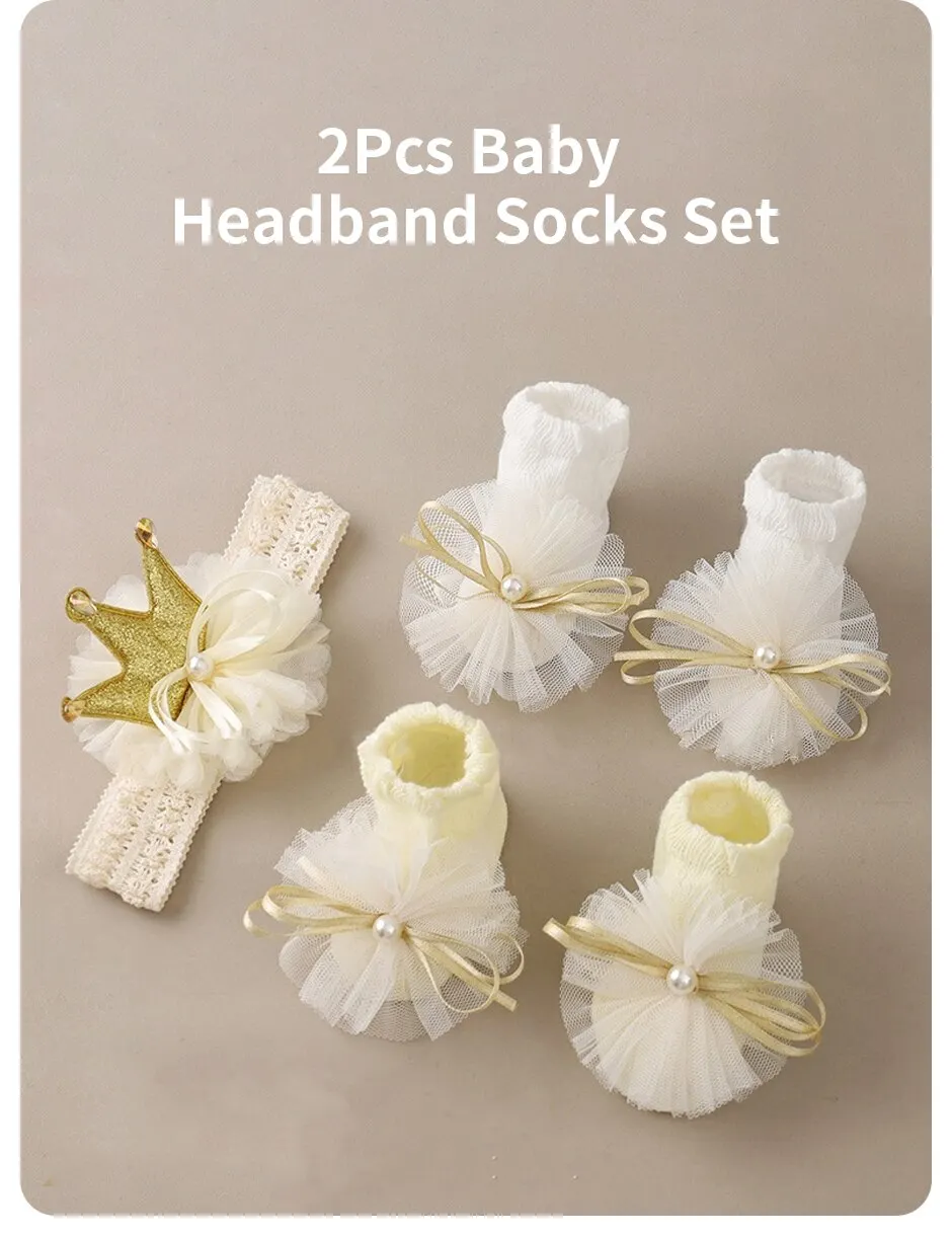 Newborn 2-Piece Lace Headband Set — Image 6