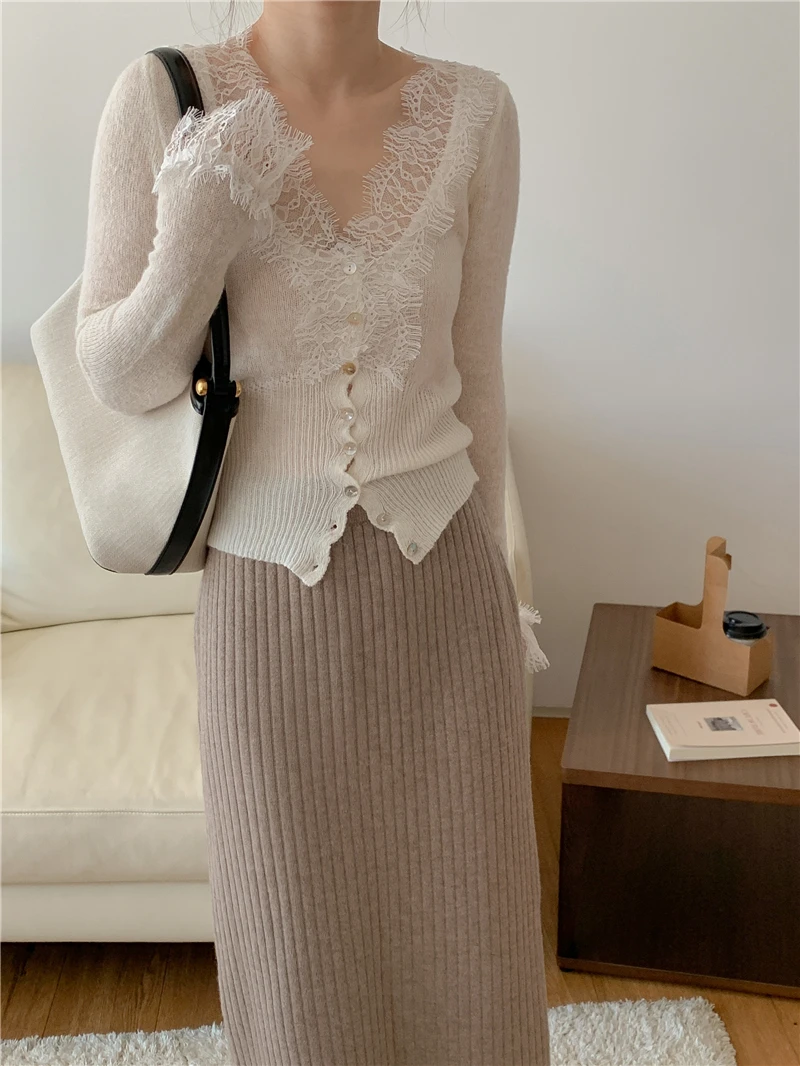 Vintage Lace Knitted Cardigan — Image 5
