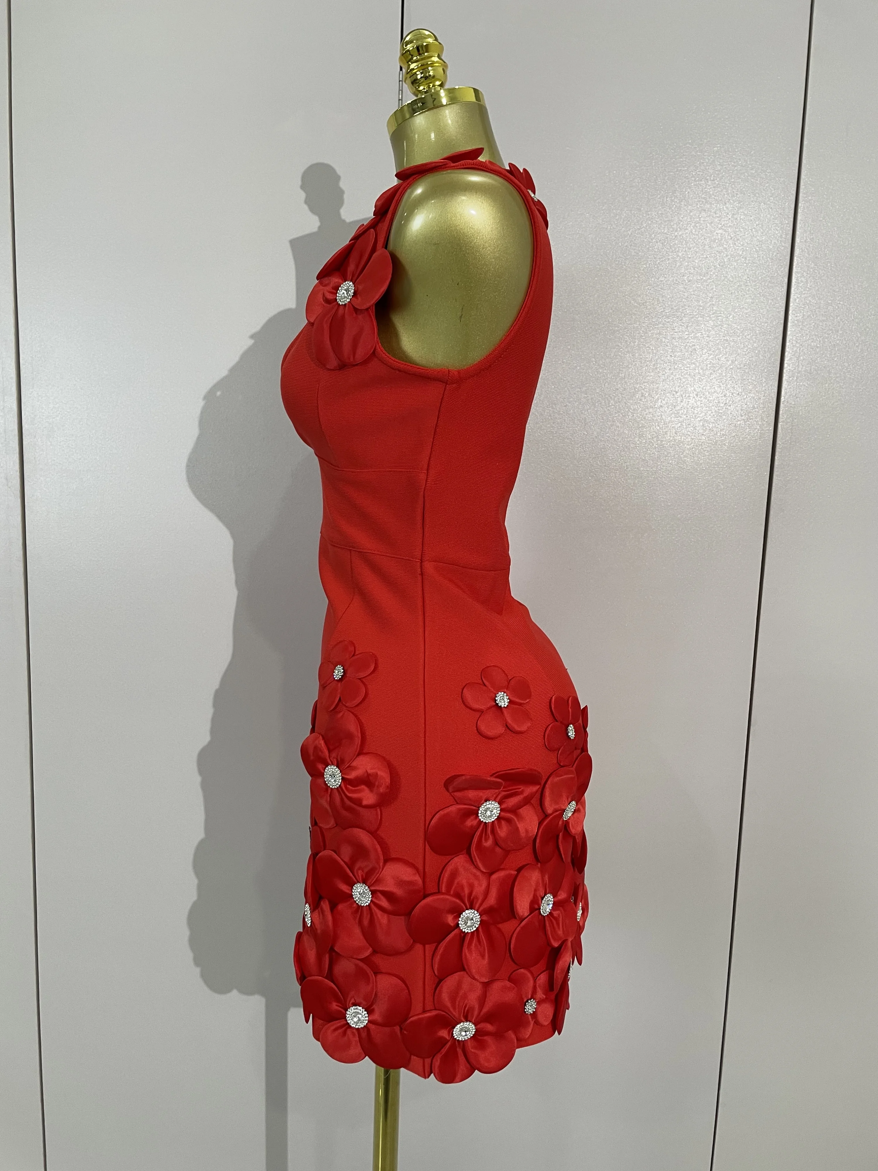 Crystal Sleeveless V-Neck Evening Gown — Image 28