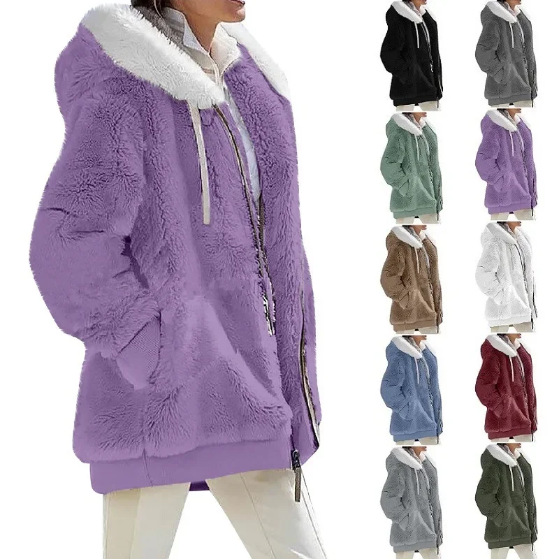 Casual Hooded Winter Coat with Zipper — Image 7