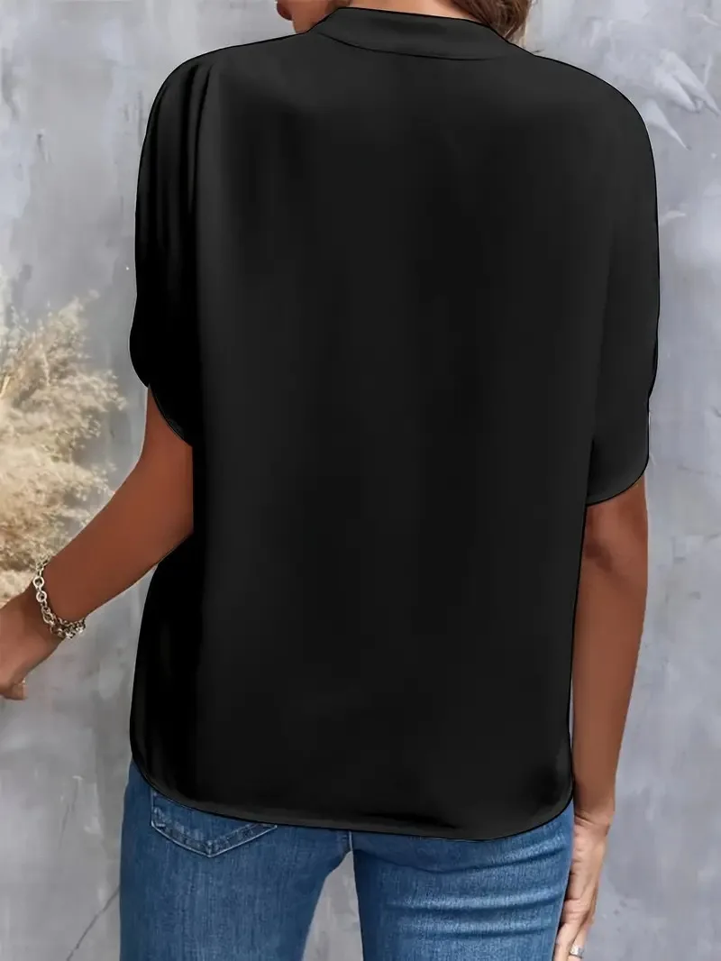 Casual Solid Summer Blouse — Image 12