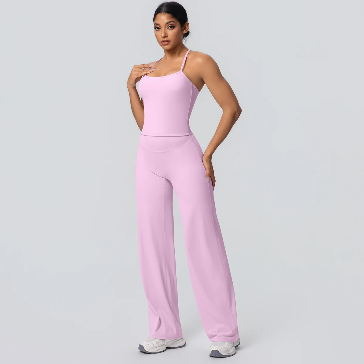 2-Piece Solid Yoga Sports Set — Image 43