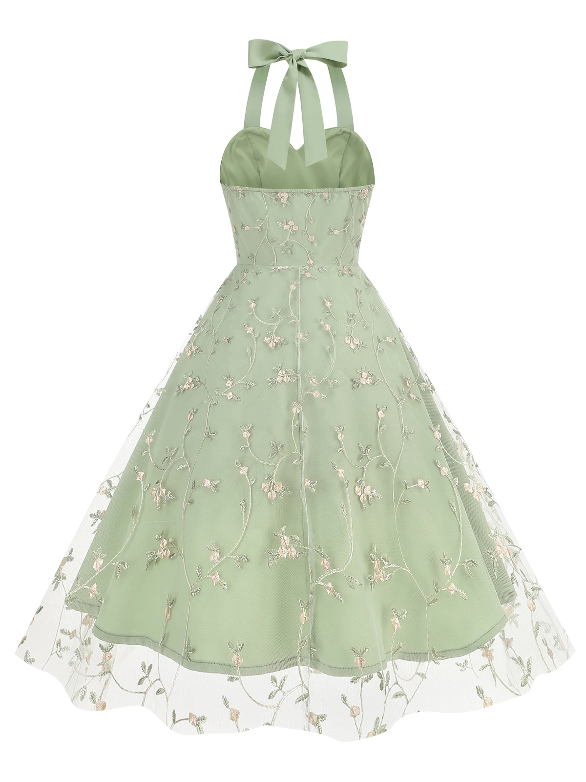 Vintage Halter Evening Dress — Image 5