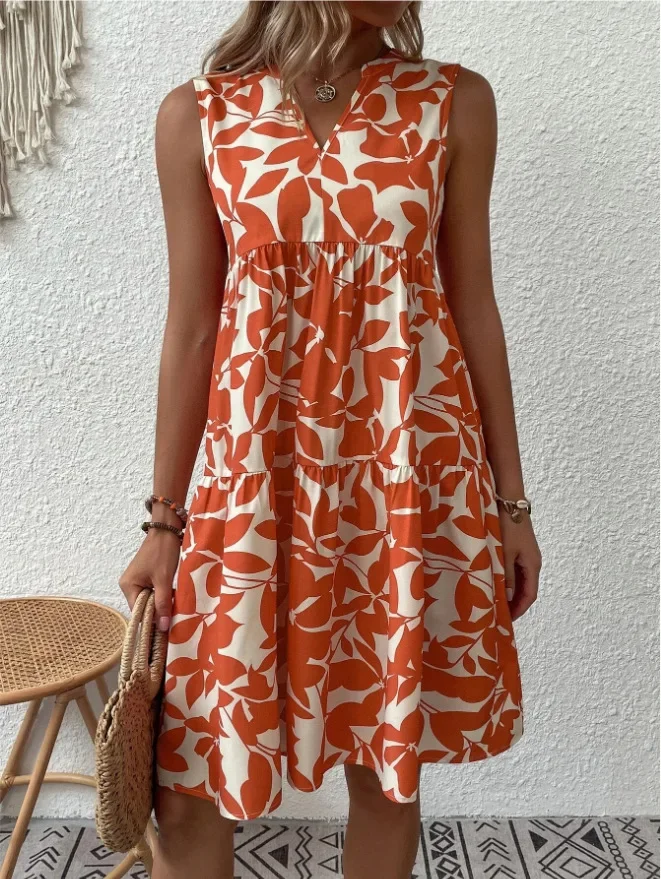 Boho Sleeveless V-Neck Summer Mini Dress — Image 12