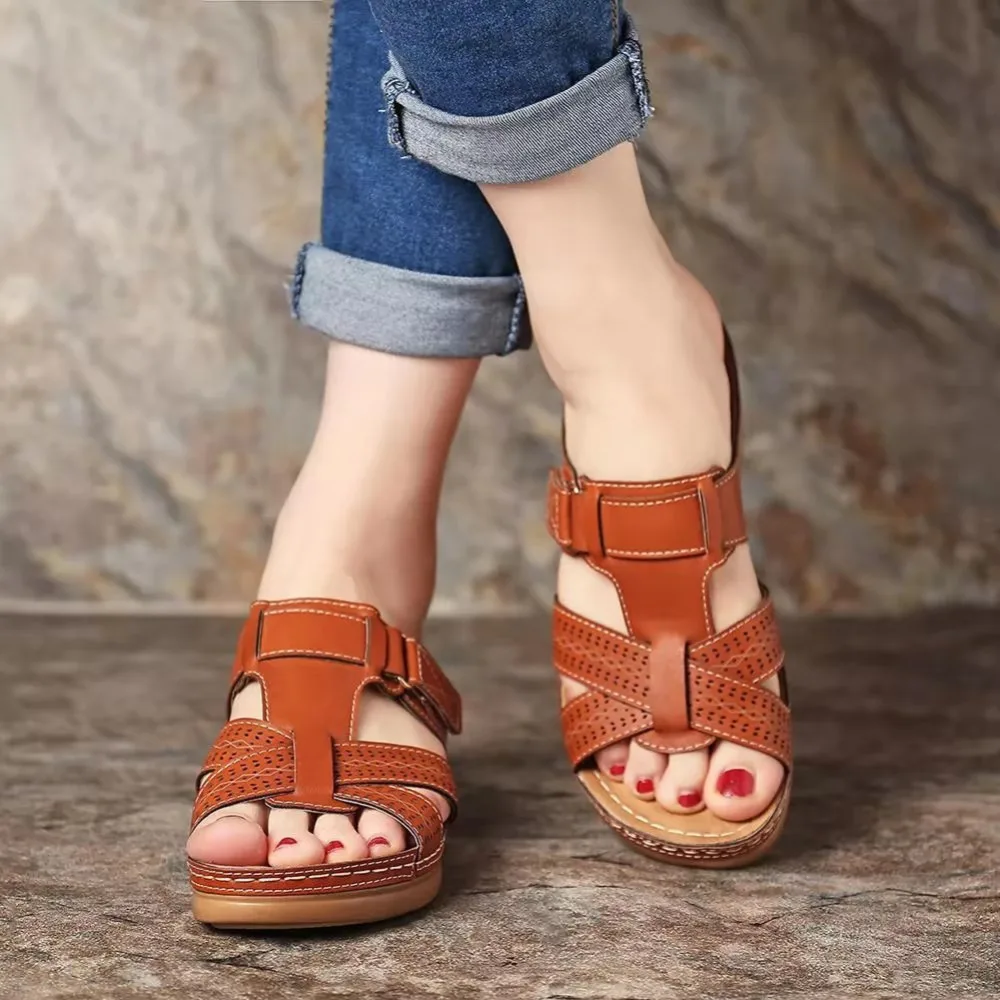Open-Toe Wedge Summer Sandals — Image 2