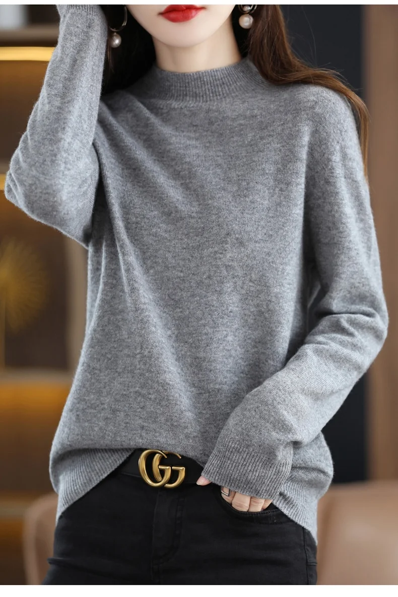 Mock Neck Winter Pullover — Image 32