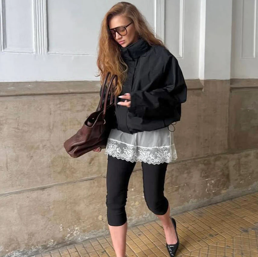 Turtleneck Autumn Jacket with Zipper — Image 15