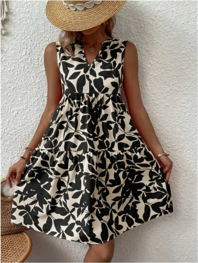 Boho Sleeveless V-Neck Summer Mini Dress — Image 20