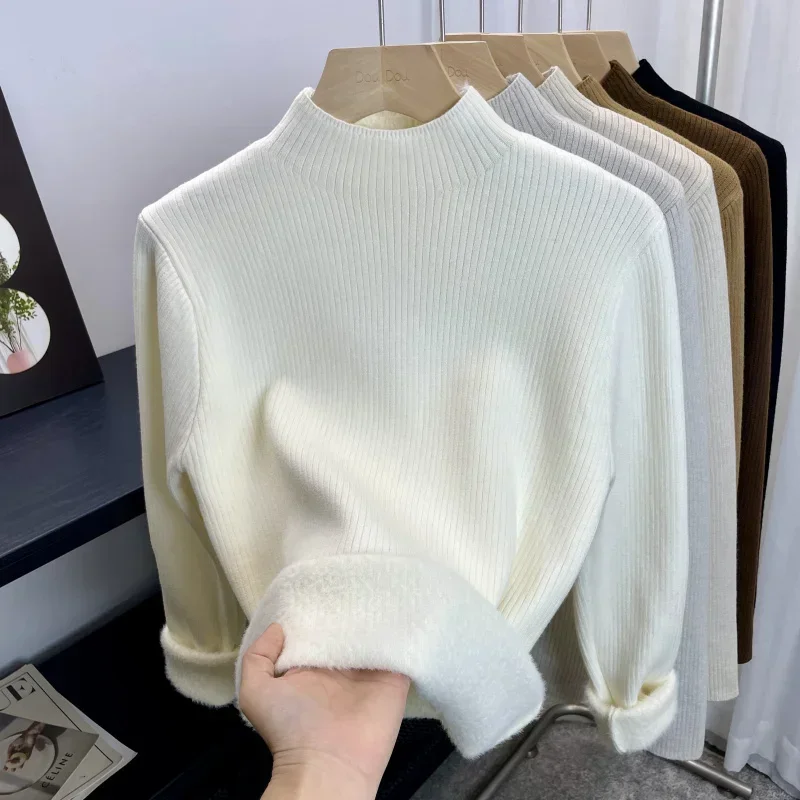 Elegant Velvet Turtleneck Winter Sweater — Image 20