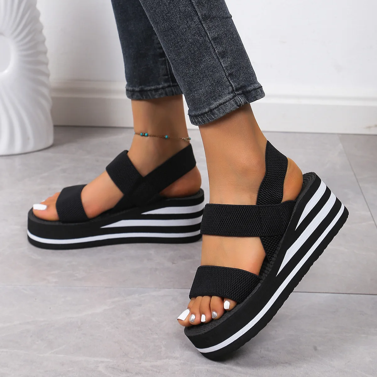 Thick Platform Open-Toe Sandals — Image 9