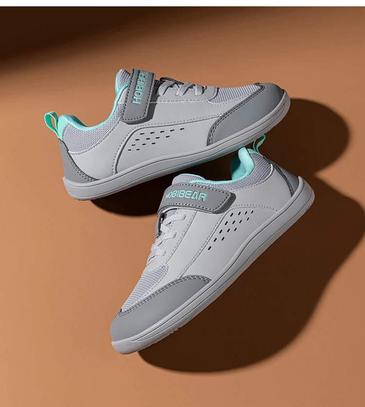 Kids' Minimalist Faux Leather Mesh Sneakers — Image 11