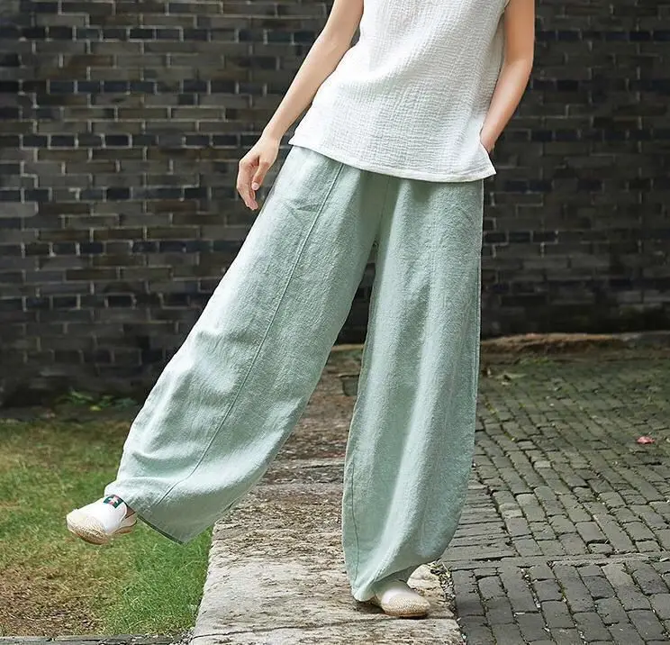 Vintage Cotton Wide-Leg Pants — Image 12