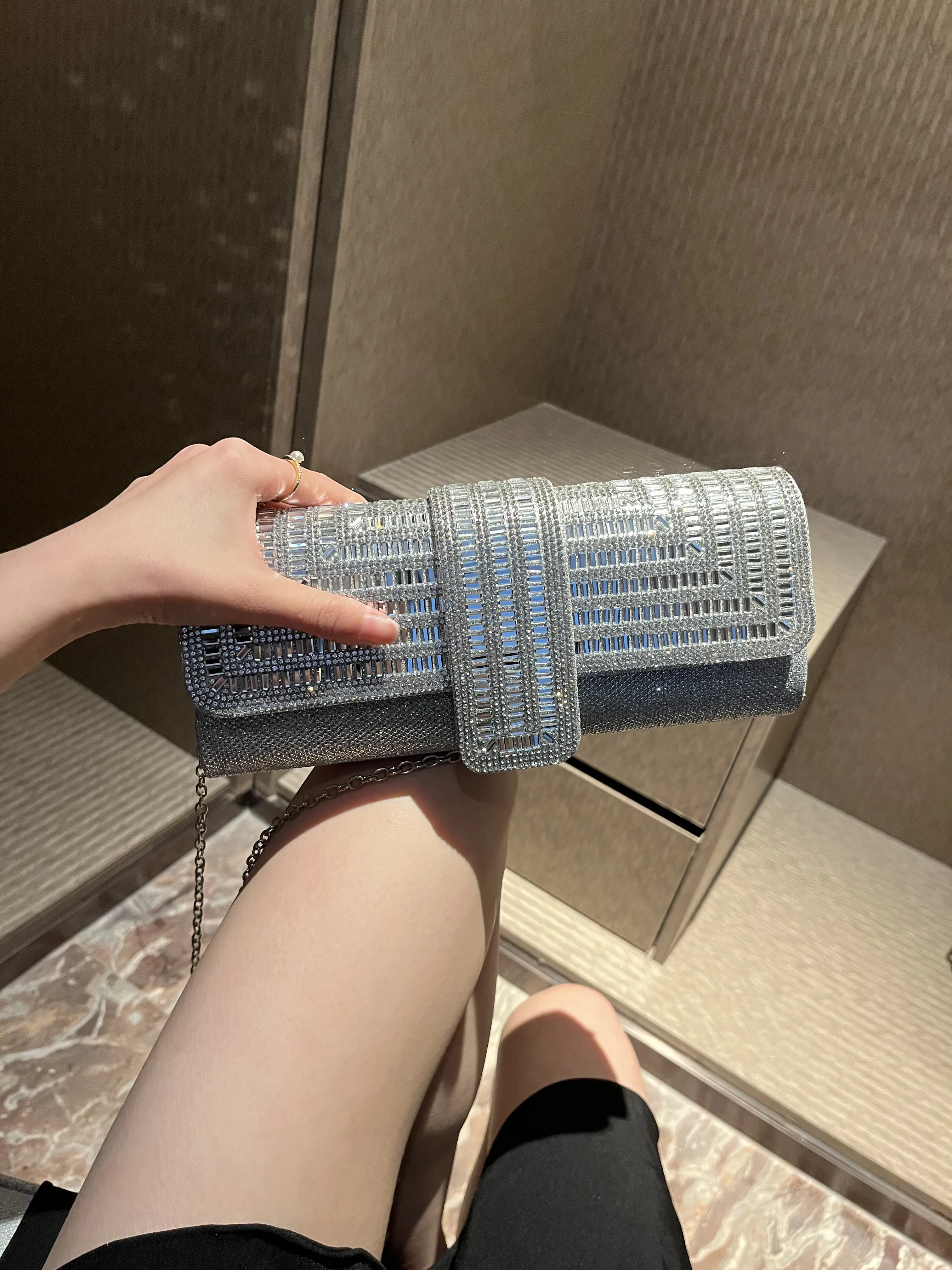 Crystal Clutch with Chain — Image 9