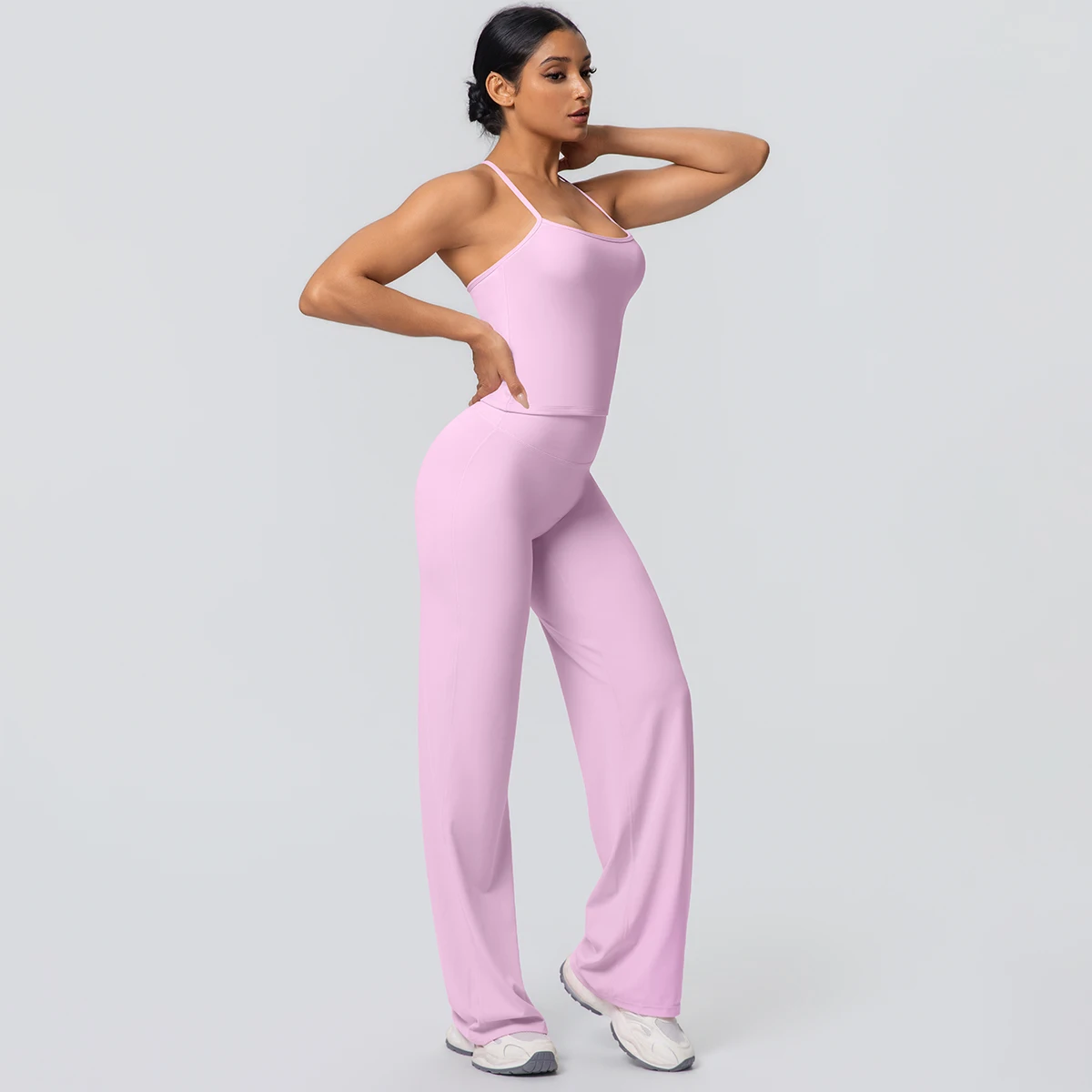 2-Piece Solid Yoga Sports Set — Image 44