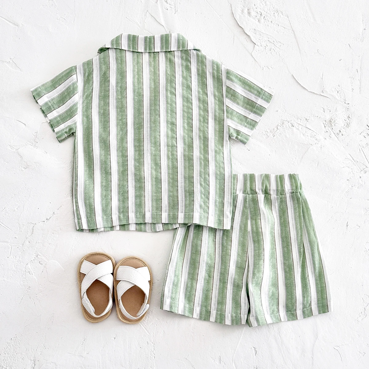 Newborn 2-Piece Striped Set with Buttons — Image 6
