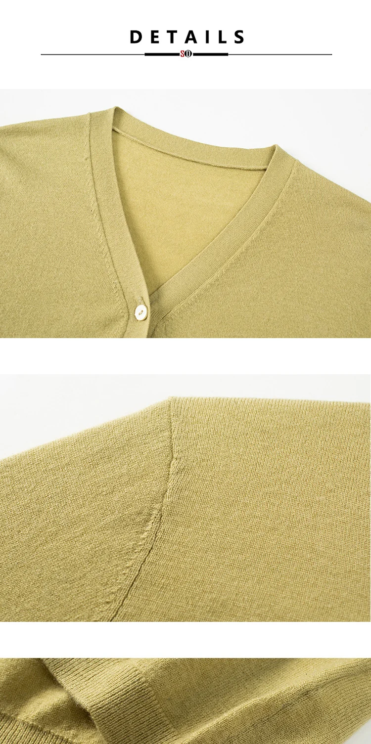 Wool V-Neck Cardigan — Image 8
