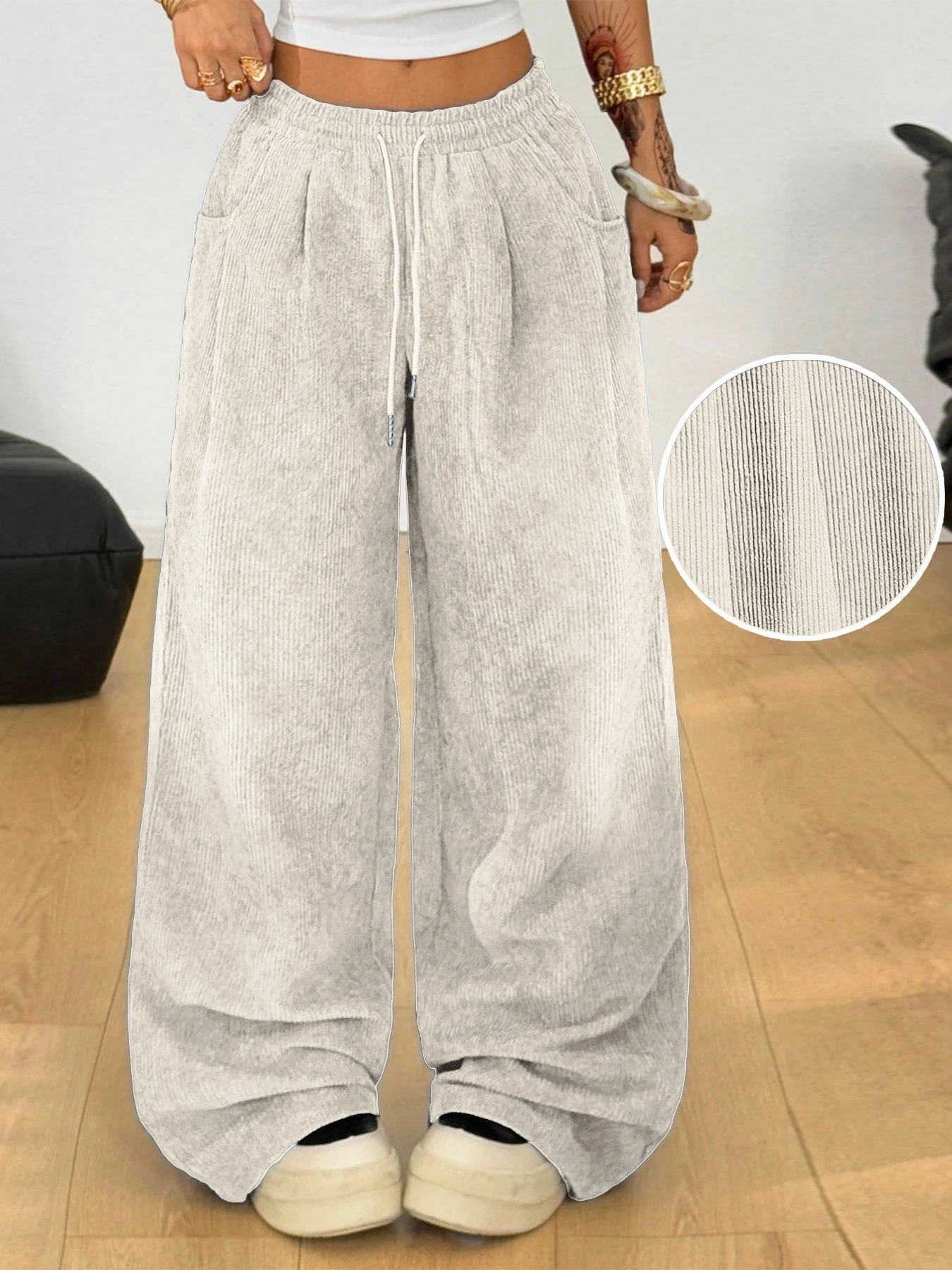 Retro Cargo Pants with Drawstring — Image 37