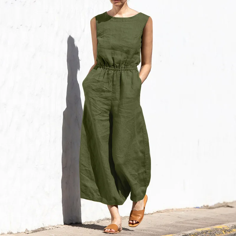 Solid Sleeveless Jumpsuit — Image 10